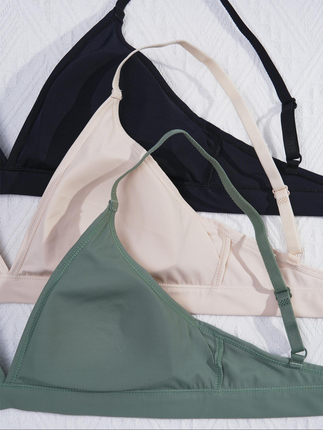 Women's Wireless Bralette Set, Everyday Medium Support Knit Fabric, Removable Pads, Adjustable Straps, Soft & Lightweight Casual Design