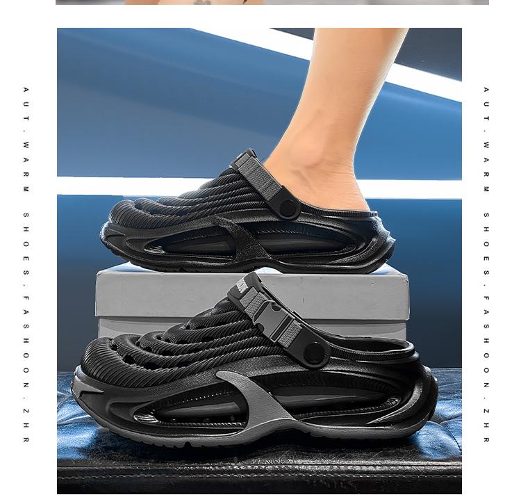 Summer Men's Clogs Outdoor Thick Sole Non-Slip Odor Resistant Durable Quick Drying Soft Beach Sandals 8810