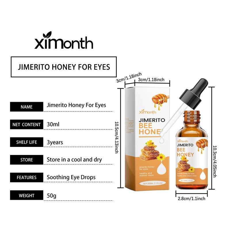Ximonth Jimerito Honey For Eyes, Refreshing, Moisturizing And Soothing Eye Drops For Dry And Astringent Eyes