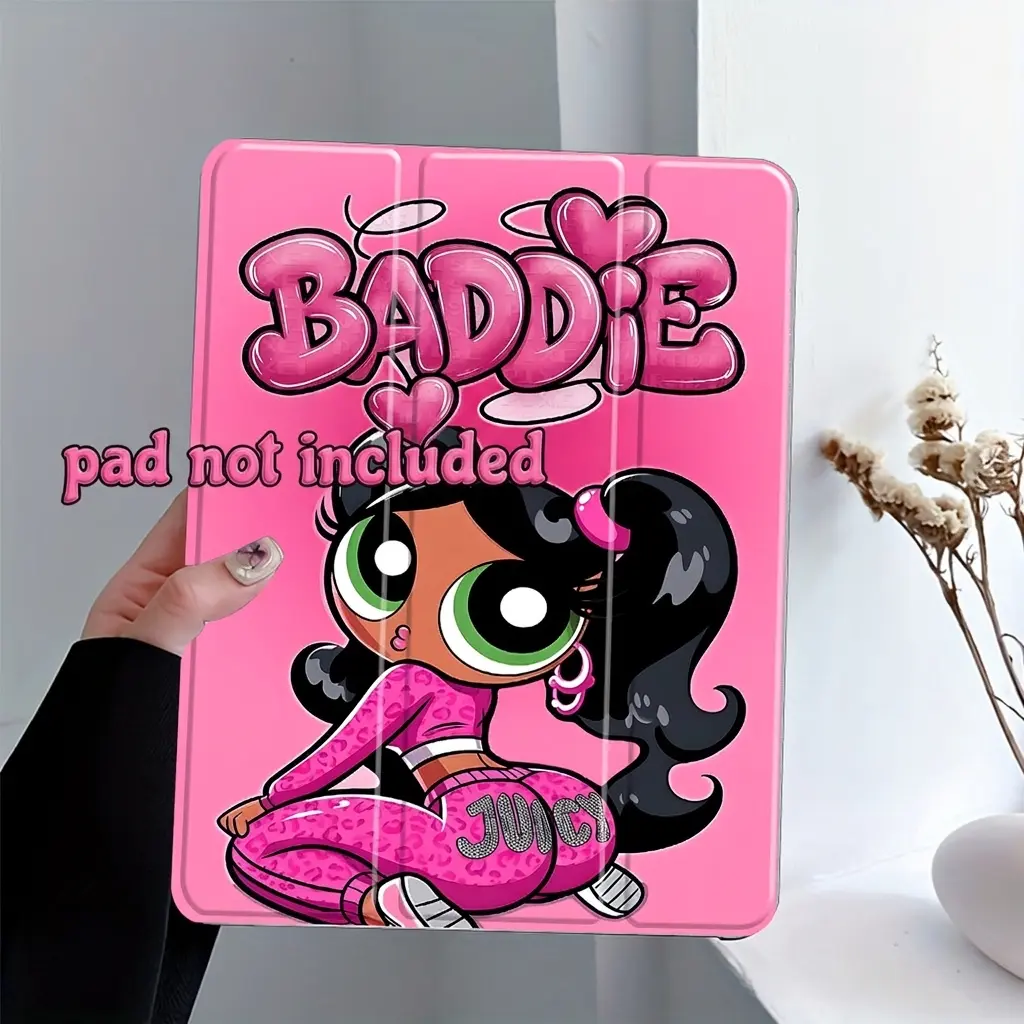 Anime Girl Style iPad Protective Case, Ipad Tablet Cover, Pink Leopard Print Protective Cover Auto Wake/sleep, Anti-Drop, Scratch-Resistant, Transparent Acrylic Back, Fits iPad 7.9/10.2/10.5/11 inch, Durable Tablet Accessory (Case Only)