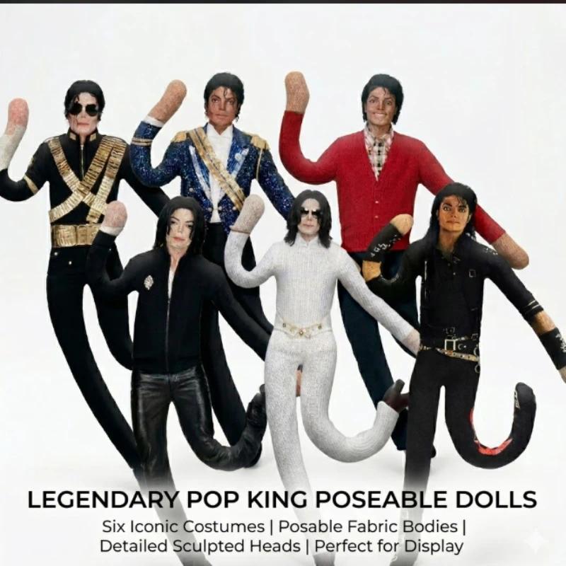 Unisex Michael Jackson Themed Figure - Multi Jointed Collectible Soft Plush Articulated Doll, Cosplay Prop, Room Decoration Gift