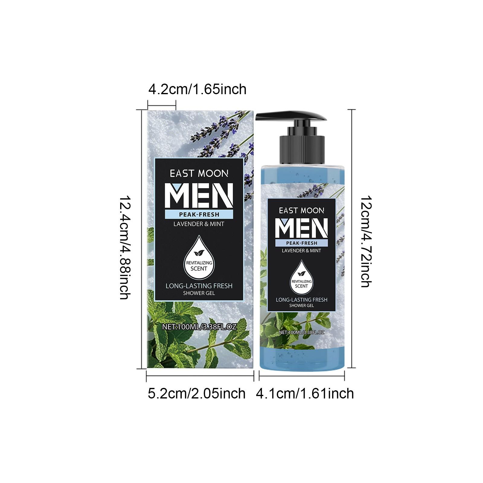 East Moon Peppermint Lavender Scented Bath Gel, Moisturizing and Hydrating, Gentle Cleansing for Body Skin, Refreshing and Mild Formula