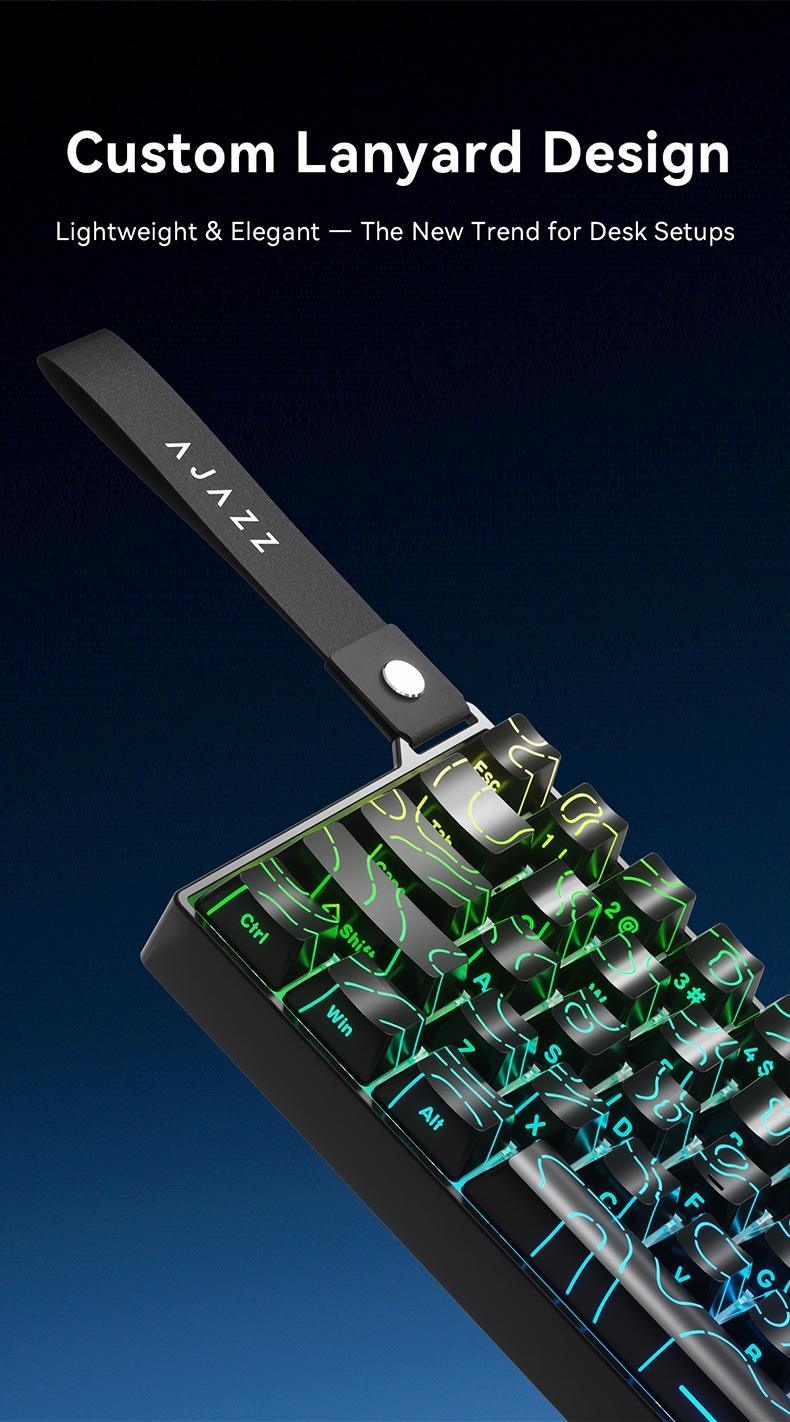 AK680 V2 wired gaming mechanical keyboard AJAZZ e-sports game specific axis ice island switch gaming player computer office compact mechanical keyboard 8K return rate RGB DIY multi scene applicability
