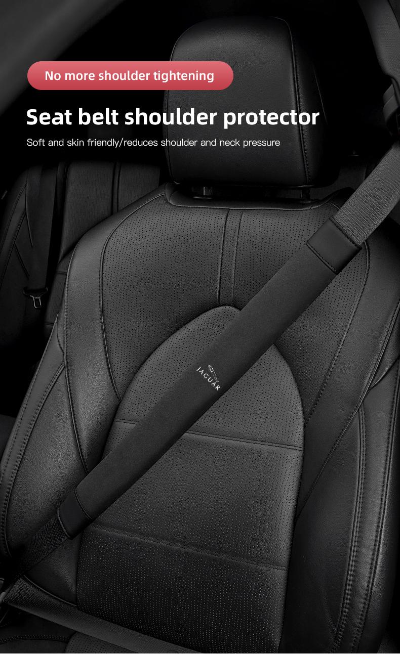 2Pcs Car Seat Belt Safety Shoulder Covers Car Accessories For Jaguar F-Pace F-Type XF XJ XE I-Pace E-Pace XEL XFL S-Type XFR XKR X-Type