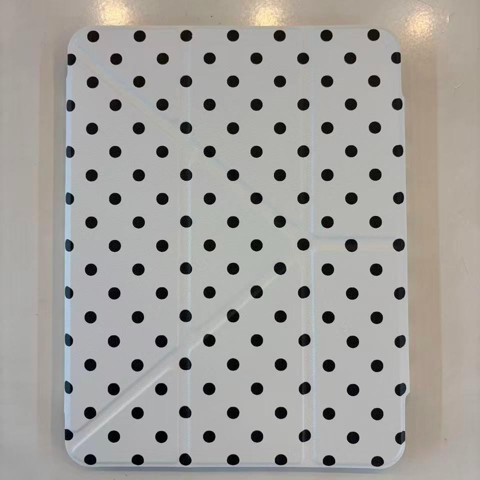 Colorblock Polka Dot iPad Case, Compatible with Pro 11/13 Inch Air 6 Mini 7, Acrylic Anti-Drop Protection, Stylish Design