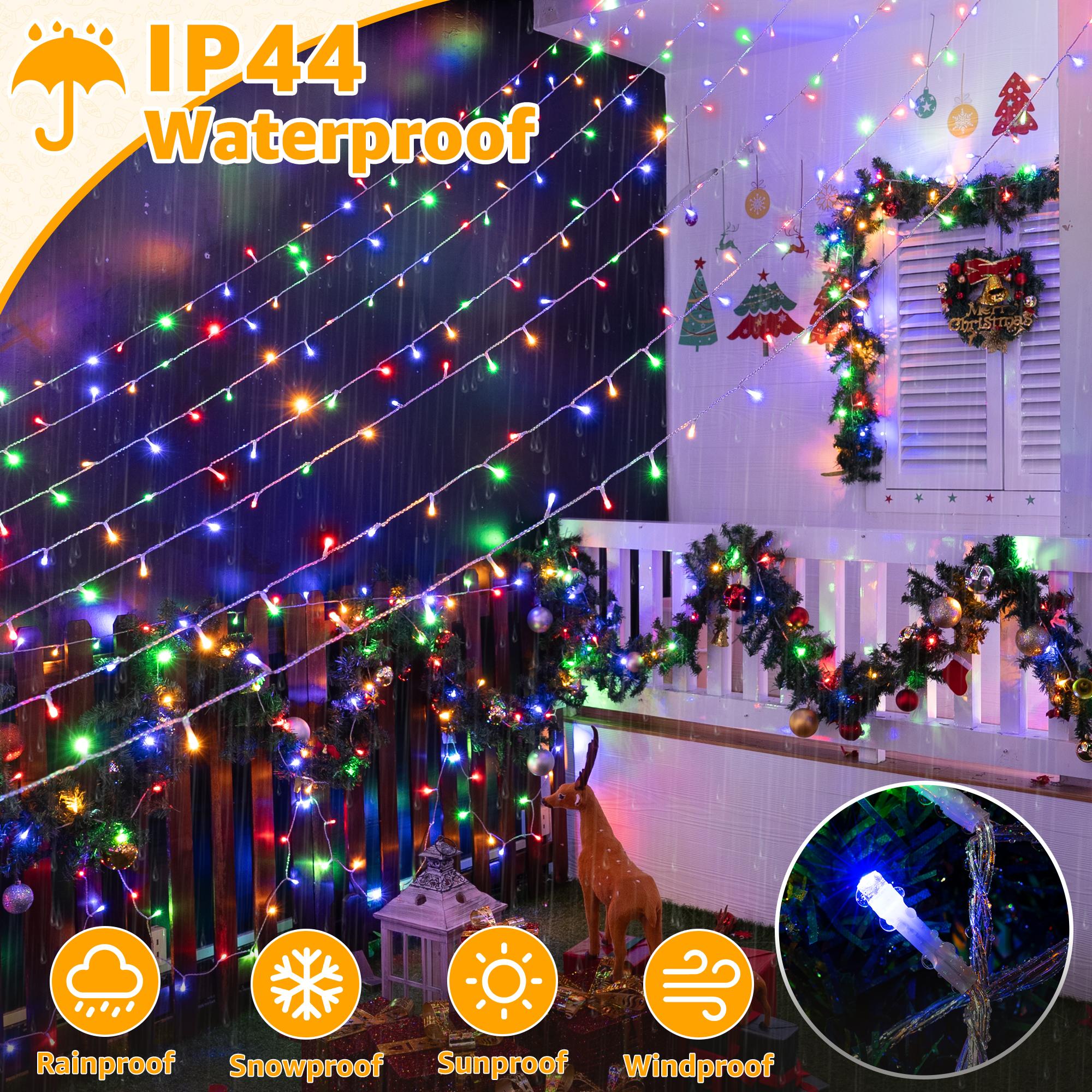 Ollny 262FT Fairy Lights, 800 LED Plug in Christmas Lights, 8 Modes Waterproof Outdoor String Lights with Remote for Wedding Birthday Party Indoor Room Decorations
