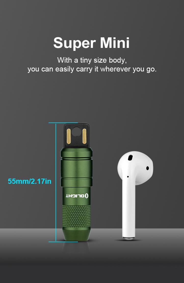 OLIGHT IMINI 2 EDC Rechargeable Keychain Flashlight, 50 Lumens Compact and Portable Mini Light, Tiny LED Keyring Lights with Built-in Battery Ideal for Everyday Carry