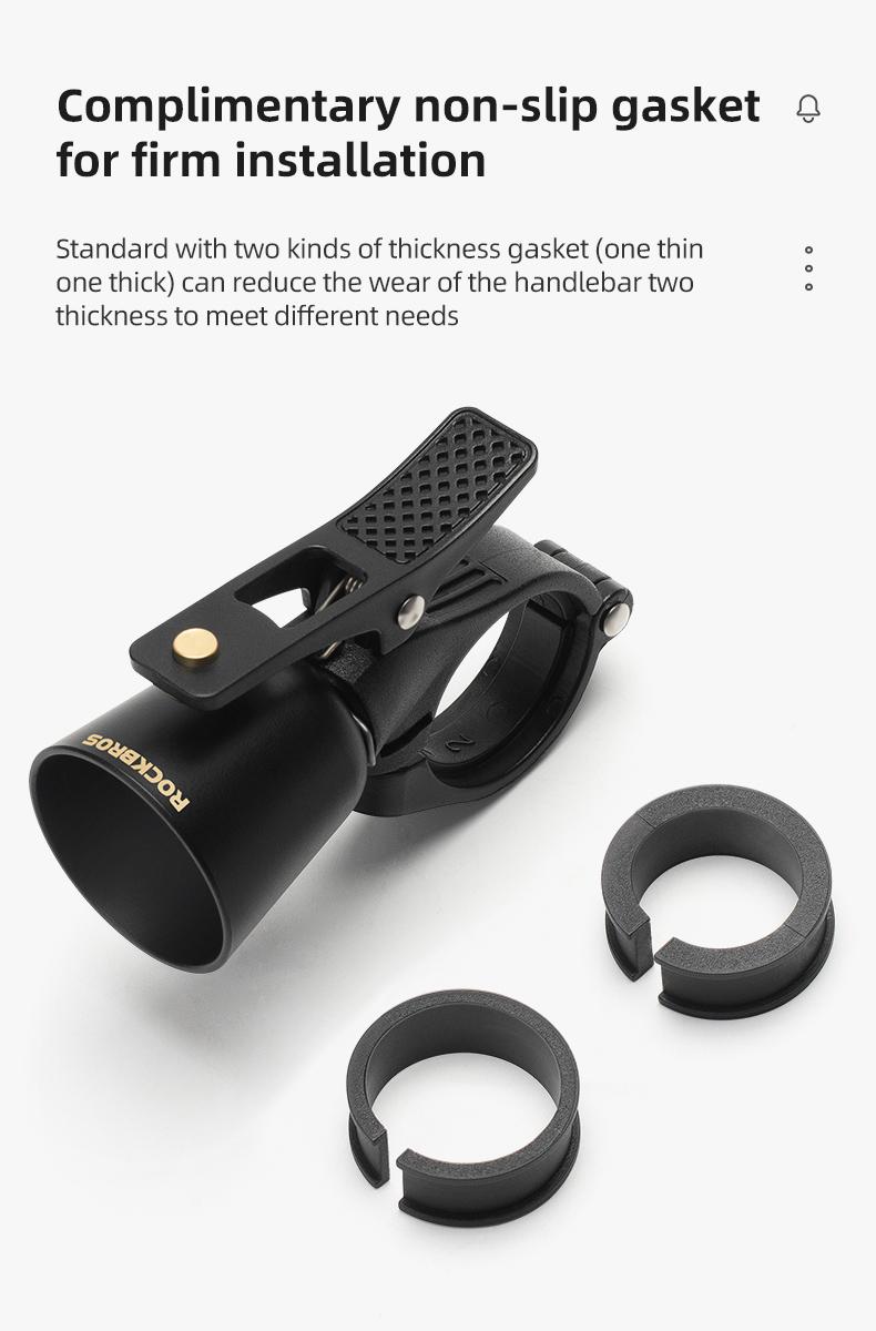 ROCKBROS Bike Bell Classic Bicycle Bell Mountain Bike Bells for Adults with Loud Sound and Fit for 0.87-1.25in/22.2-31.8mm Bicycle Handlebars