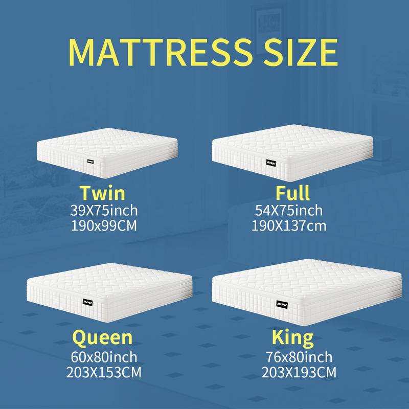 【MYDao】8/10/12 Inch Twin, Full, Queen, King Mattress Memory Foam And Spring, Hybrid MattressMedium Firmness, Lumbar Support, For Home Rooms Hotels, Boxed Halloween ChristmasGift Furniture Ergonomic mattress queen size mattress