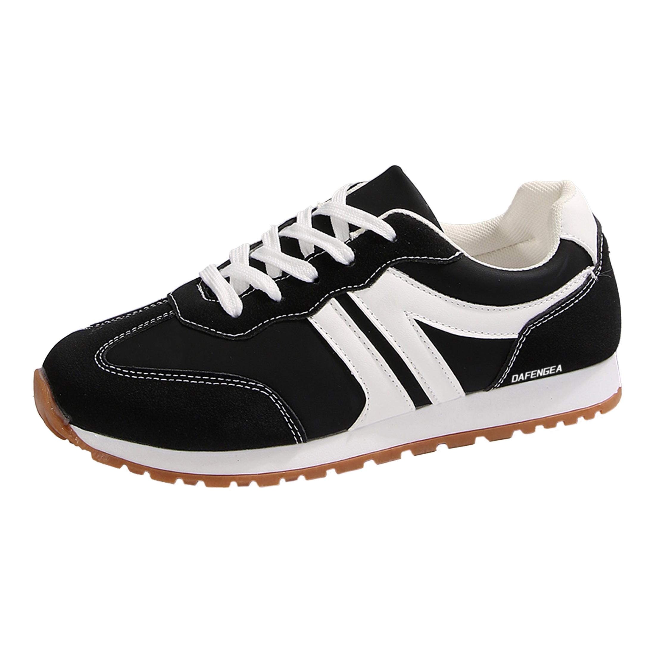 Women Fashion Sneakers Contrast Color Lacing Walking Shoes Sneakers Suitable For All Seasons Springfresh