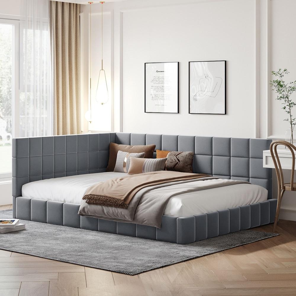 Velvet Mid-Century Modern Full-Size Couch-Bed with Armrest, Sturdy Slatted Base - Durable 2-in-1 Sofa Bed for Living Rooms, Bedroom, Easy Set-Up, Hardware and Instructions Included