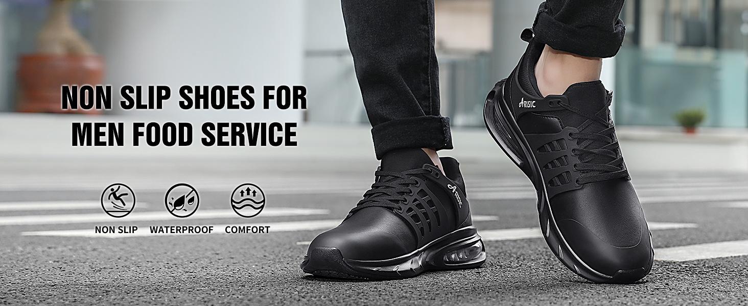 Men's Non Slip Shoes, Lightweight Mens Work Shoes & Restaurant or Food Service Sneakers