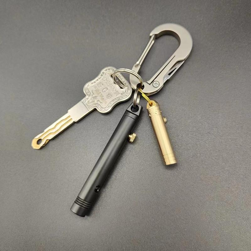 Mini Brass Push-Pull Knife Keychain, Sharp Camping Hiking Outdoor Fishing Tool, Daily Carry Pocket Knife, Durable & Portable Design, Outdoor Multifunctional Tools