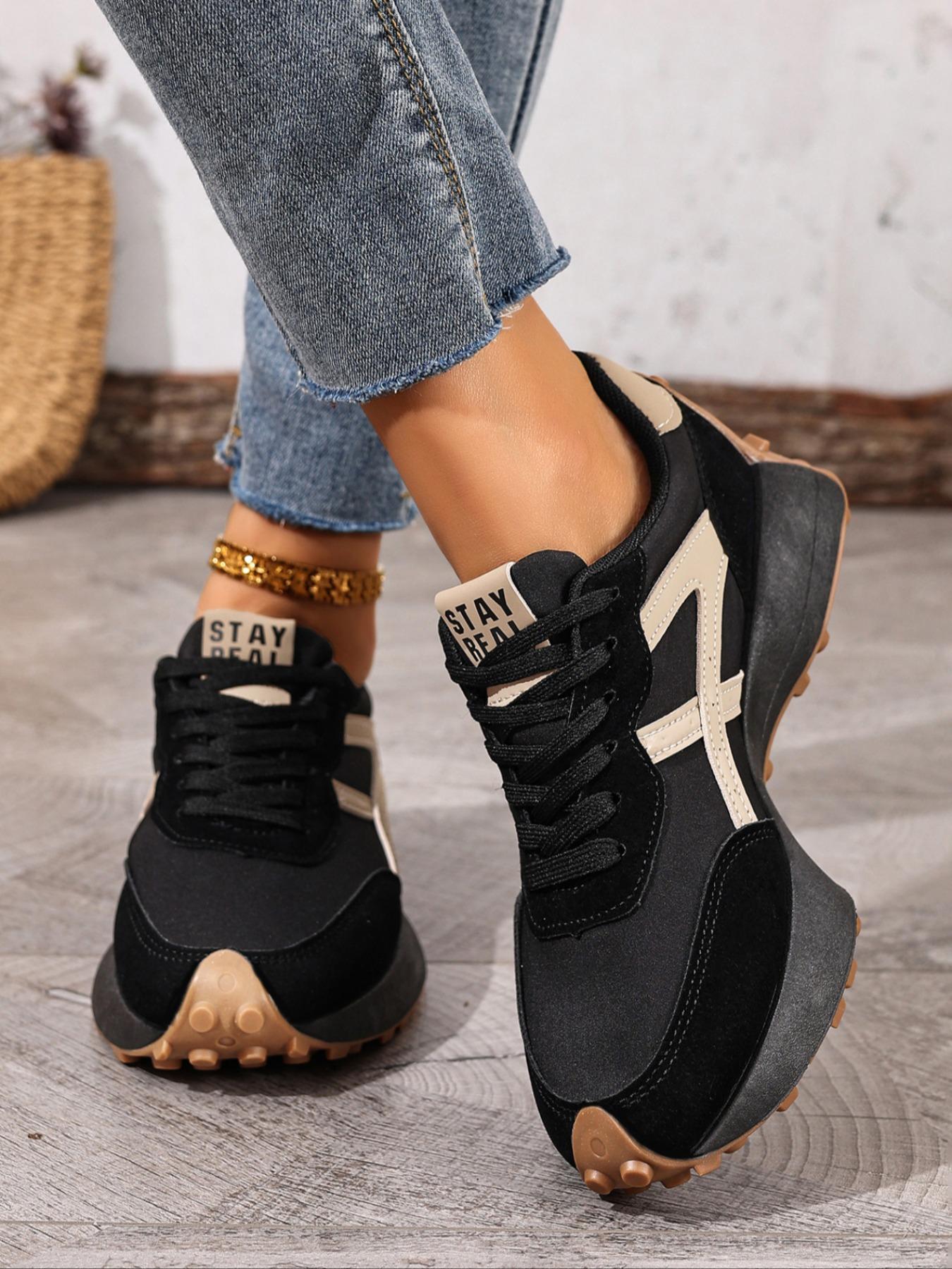 Women's Comfortable Laced Sports Shoes, Lightweight Multifunctional Casual Sneakers, Anti-Slip Rubber Sole, Perfect for Running, Hiking, Driving1123