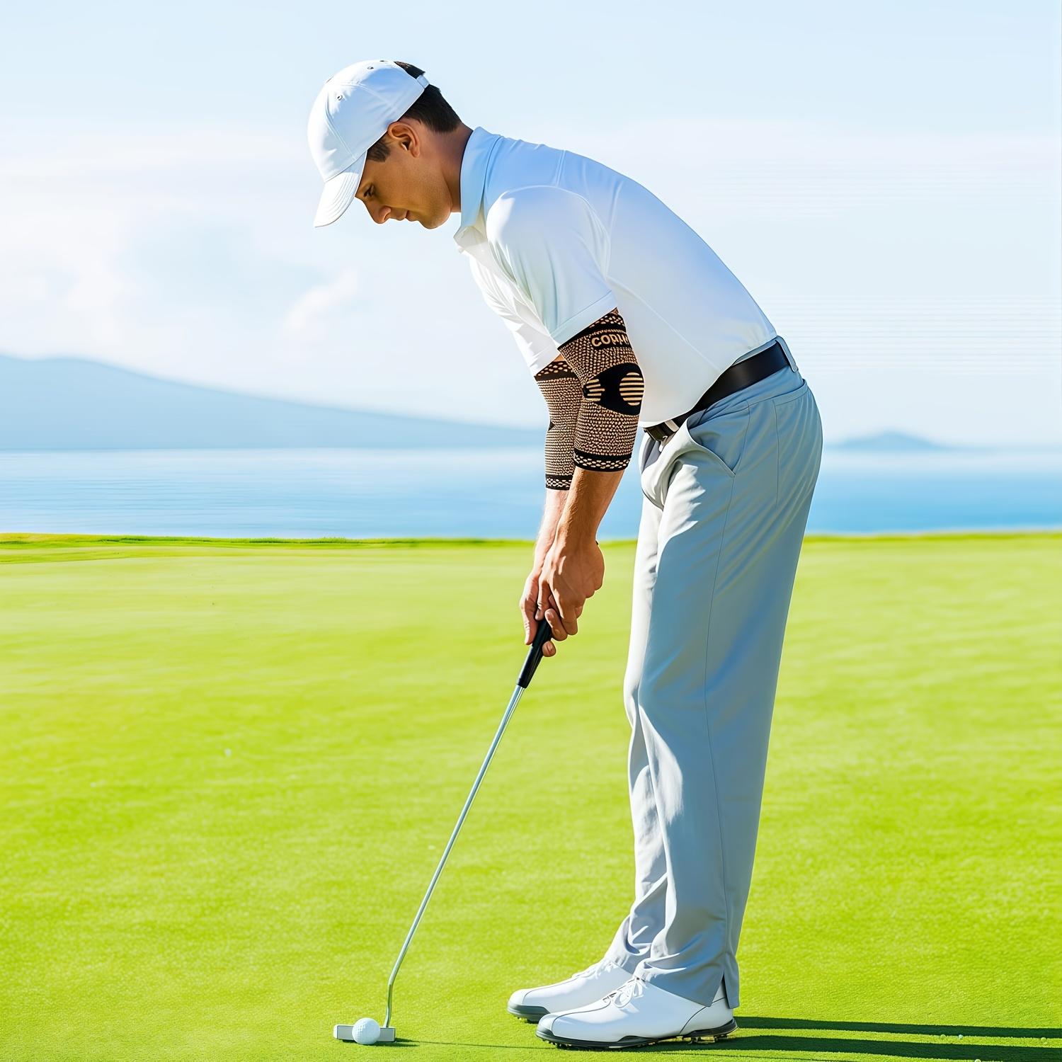 2pcs Copper Fiber Elbow Brace for Men & Women, Arm Elbow Support Compression Sleeves for Tennis, Golfer, Warmth, Weightlifting, Fitness, Workout