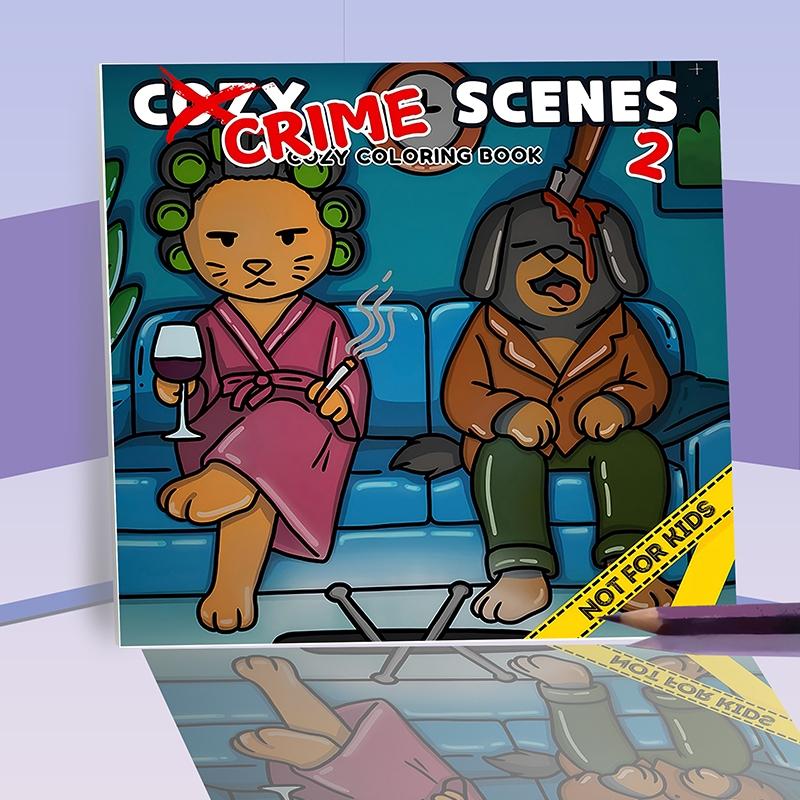 Crime Scene Coloring Book, 20 Fun Crime Mystery Pages, Creative Relaxation Sketchbook for Friends Gatherings, Vibrant Illustrations for Stress Relief