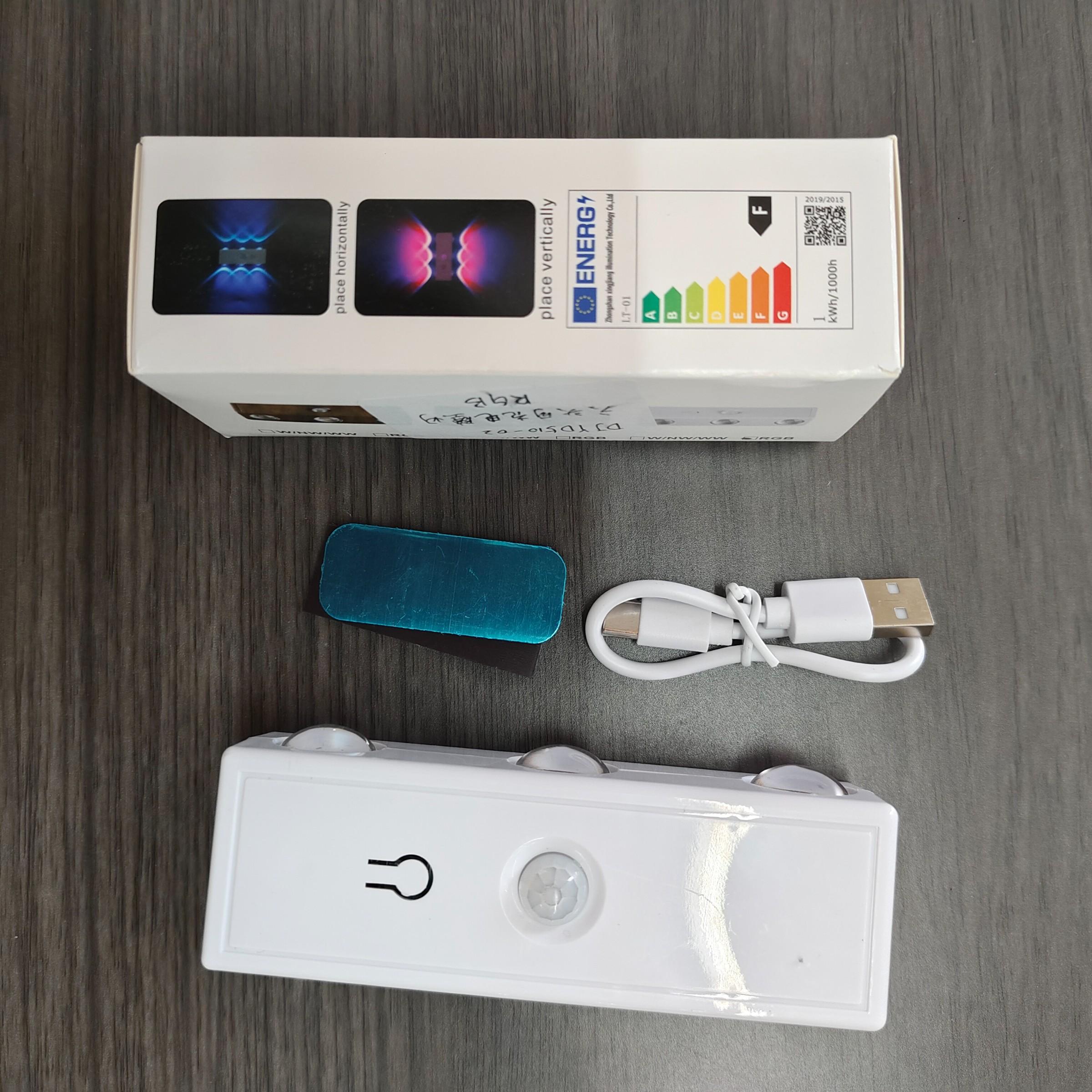 RGB Wall Light, LED Smart Motion Sensor Night Light, USB Rechargeable Bedside Lamp, Living Room, Bedroom, Hallway, Entryway, Staircase Decorative Light, Led Ambient Lighting, Home Lighting
