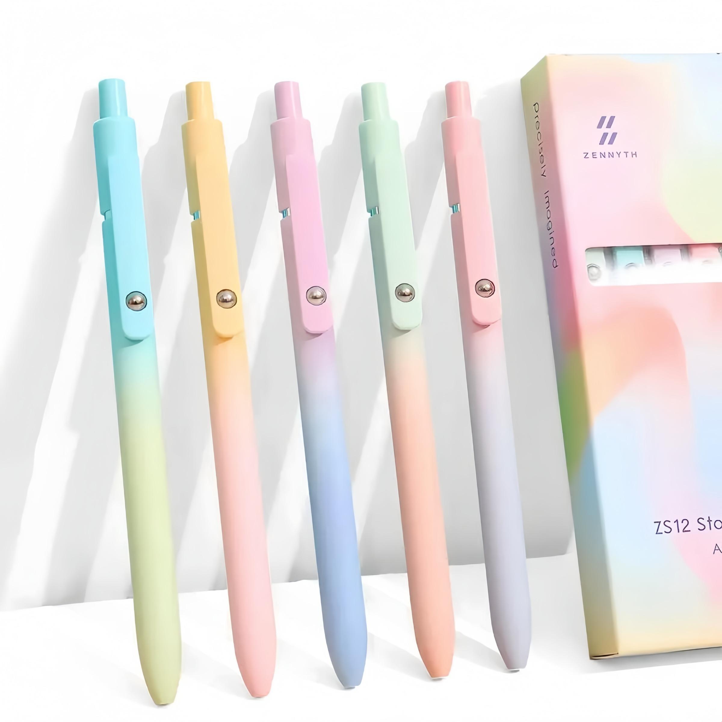 Rainbow Style Compression Quick Drying Pen Set, Ideal for Students & Nurses, Perfect Gift for Holidays, Gradient Color Design