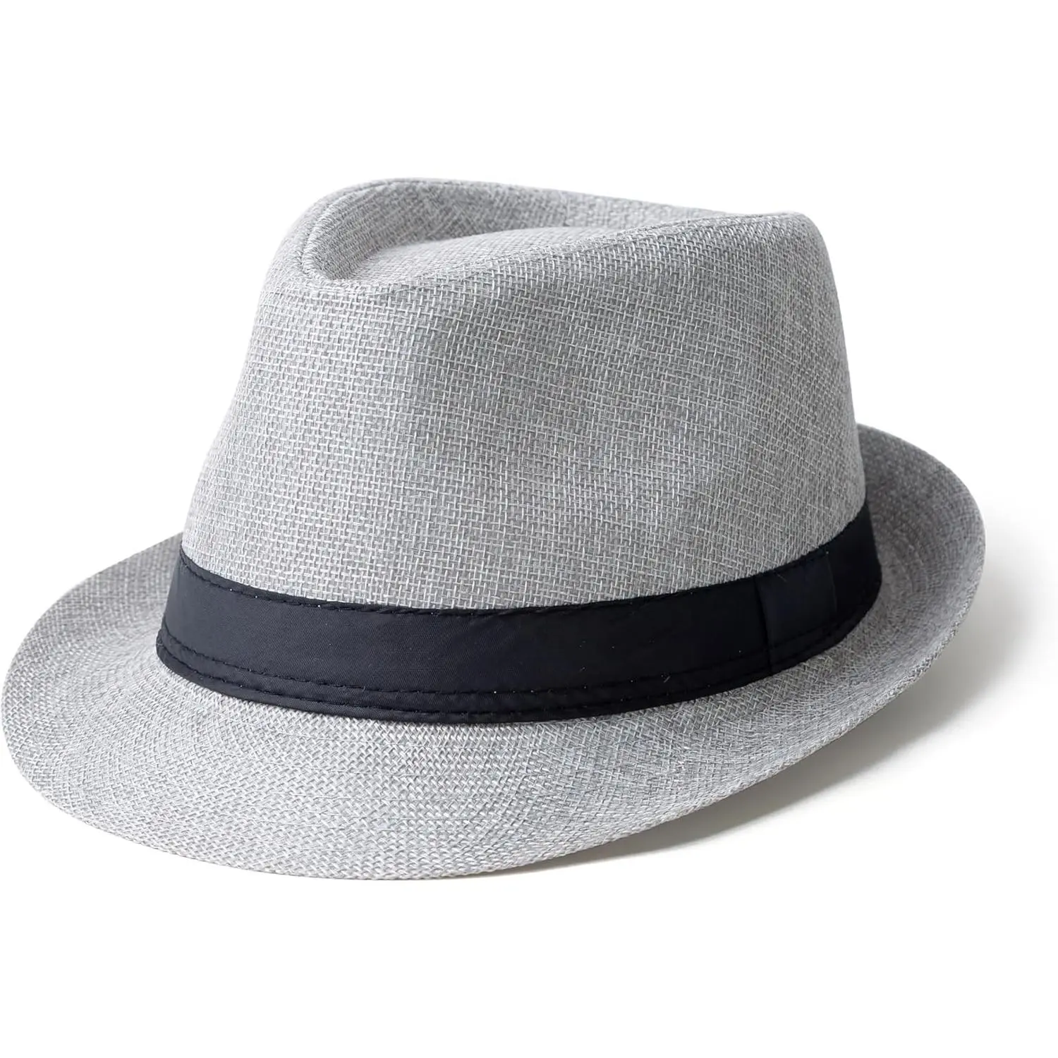 Classic Short Brim Fedora Hats Summer Beach Trilby Hat for Men Women with Band