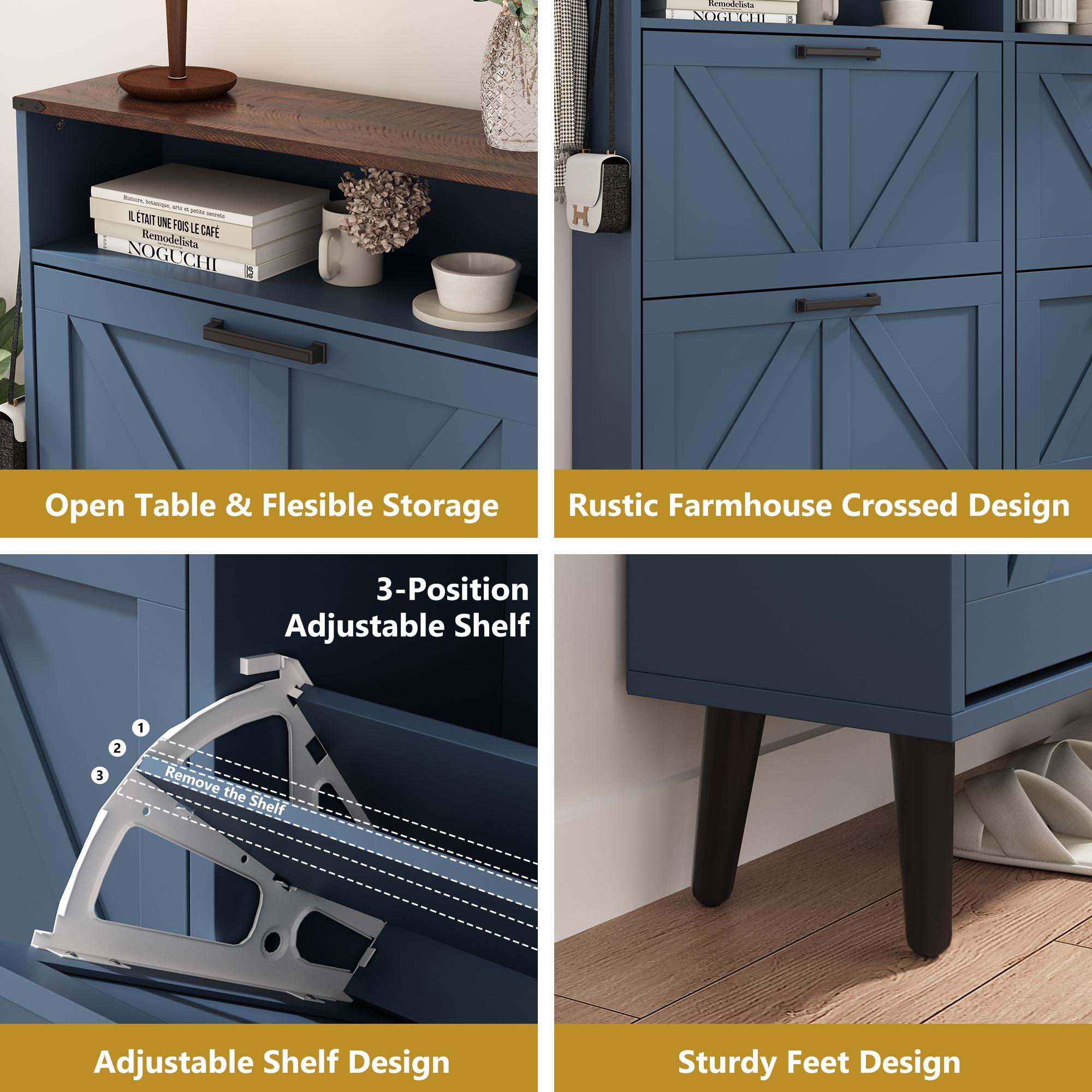 PieDle Furniture Shoe Storage Cabinet,Farmhouse Shoe Organizer with 2-4 Flip Drawers & Barn Door Design,Freestanding Hidden Slim Narrow Shoe Rack Cabinet with Open Storage for Entryway, Foyer,Hallway PieDle Furniture Shoe Storage Cabinet,Farmhouse Shoe Organizer with 2-4 Flip Drawers & Barn Door Design,Freestanding Hidden Slim Narrow Shoe Rack Cabinet with Open Storage for Entryway, Foyer,Hallway