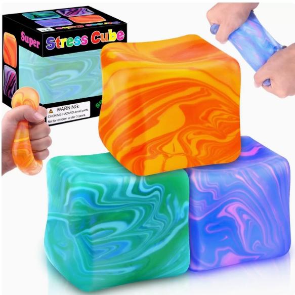 Square Gel Ice Cube Stress Ball, Decompression Squeeze, Squishy Cube, Soft Squeeze Squishies, Slow Rebound Compression Toy, Portable Office Fidget, Perfect for Party Gifts, Model 2411xy68