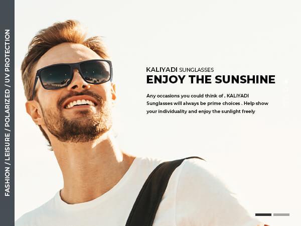 2/3 Pairs KALIYADI Unisex Rectangular Polarized Sunglasses with UV Protection (S11)
