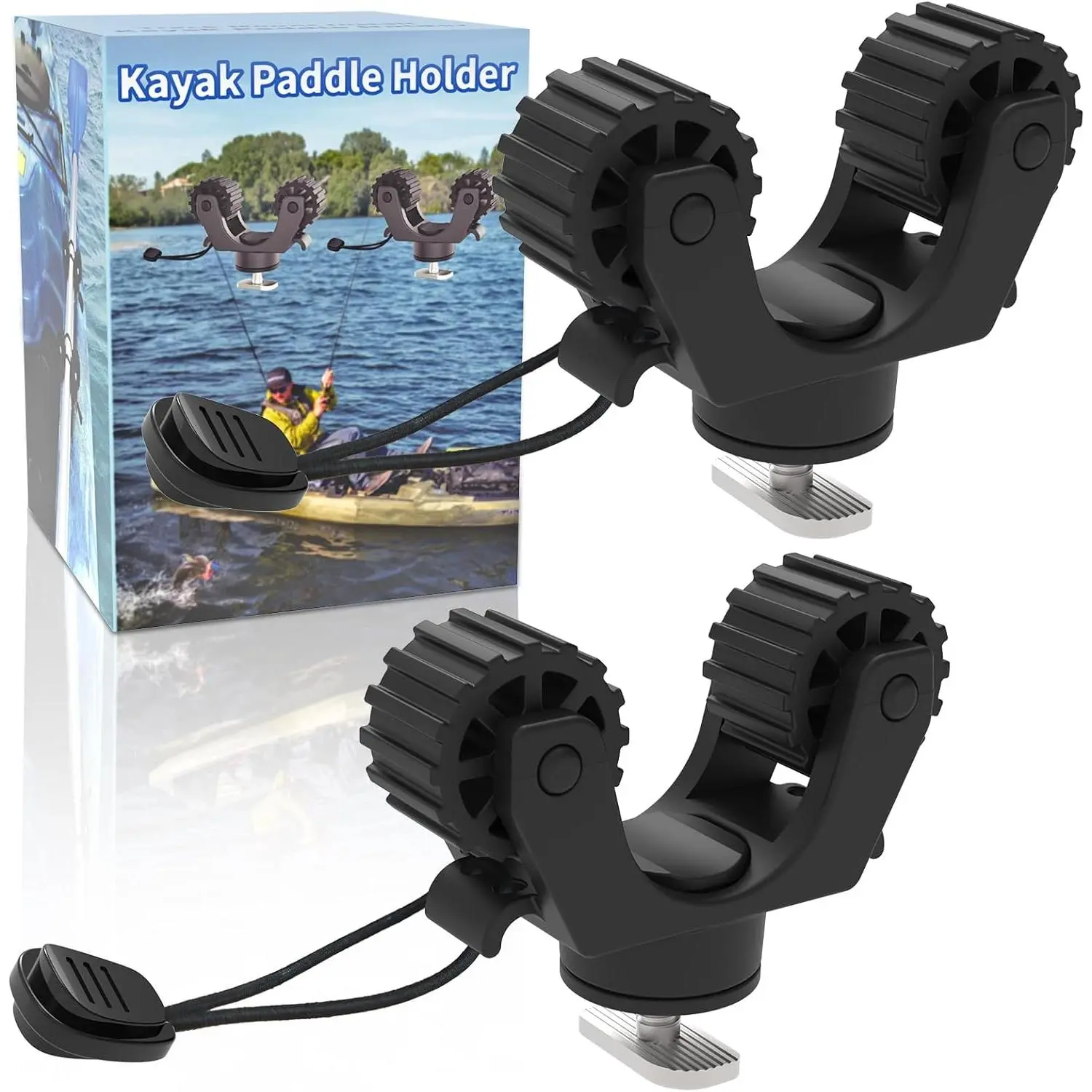 Kayak Paddle Holder Track Mount, Kayak Fishing Net Holder and Kayak Fishing Poles Holder, Kayak Track Mount Accessories, Kayak Rail Accessories