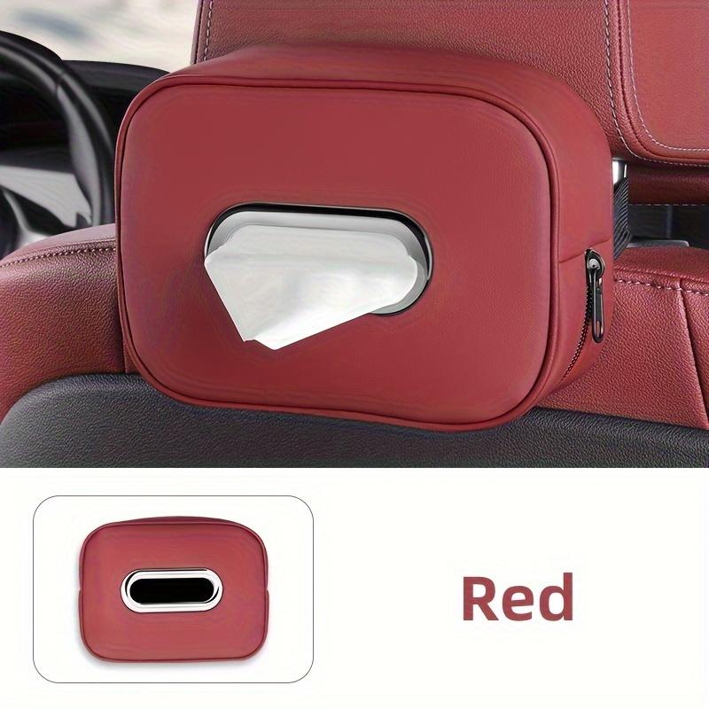 1 piece PU leather car tissue box bracket, multi-functional storage box, suitable for sun visor, seat back, armrest - vehicle interior accessories