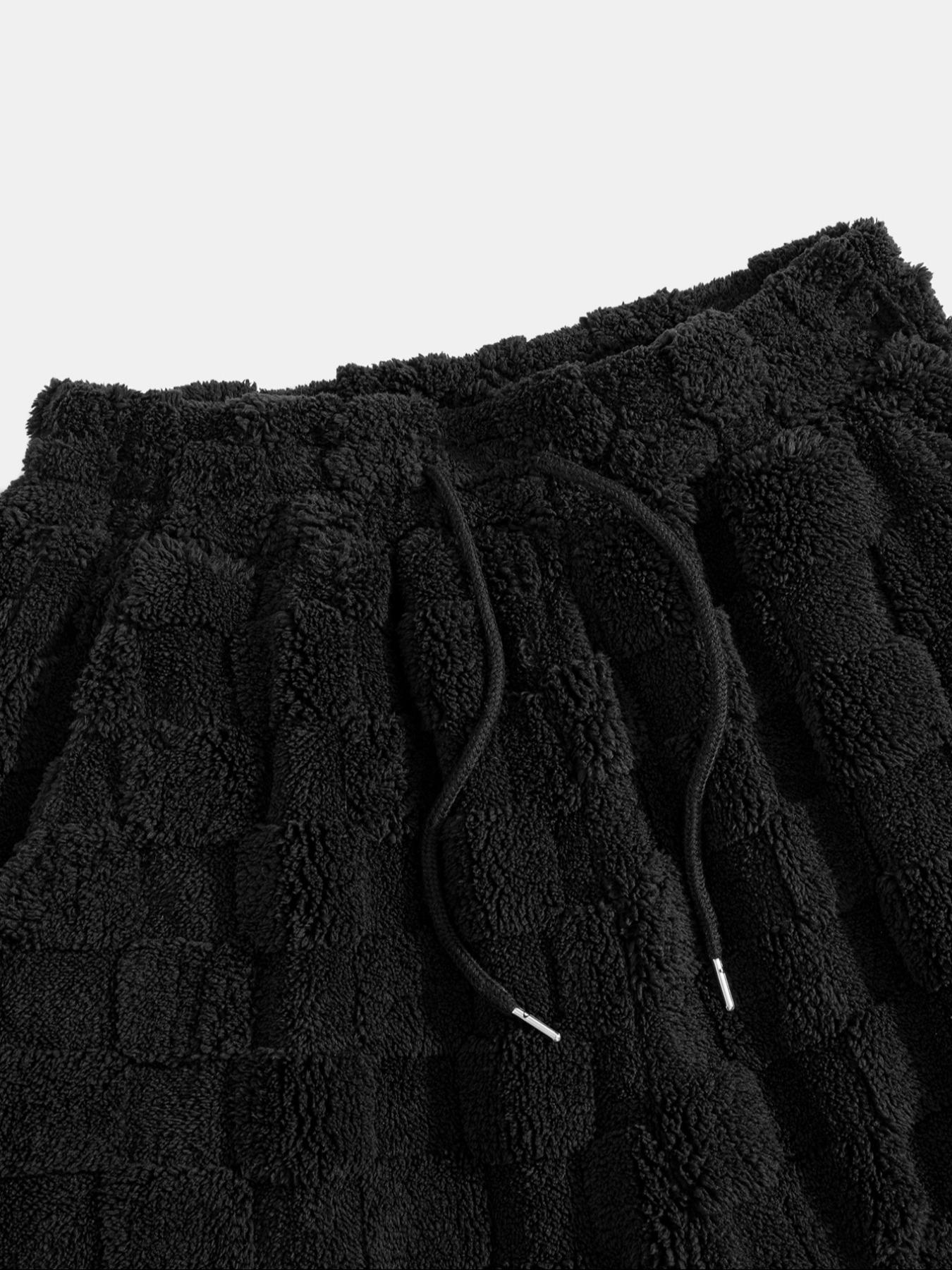 Men's Sport Pants, Two-Sided Fleece Jacquard Plaid Casual Long Pants, Pockets, Men's Warm Leisure Sports Pants, Soft Comfy Sweatpants