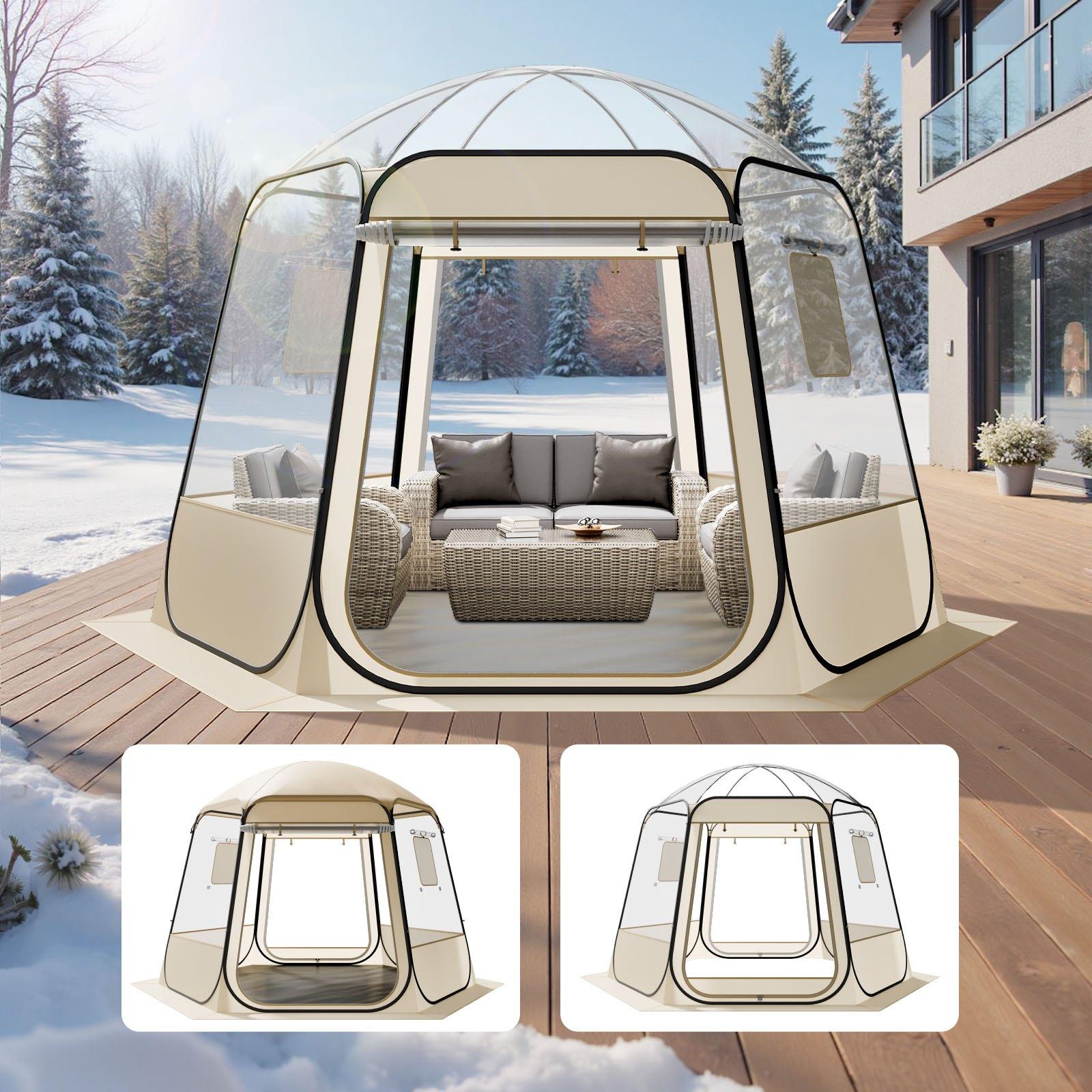 VEVOR Large Pop Up Bubble Tent, 10x9.2 ft Waterproof UV-Resistant Camping Shelter, Outdoor Dome Igloo Tent with Windows, 540 Panoramic View, for 5-8 People Patio Backyard