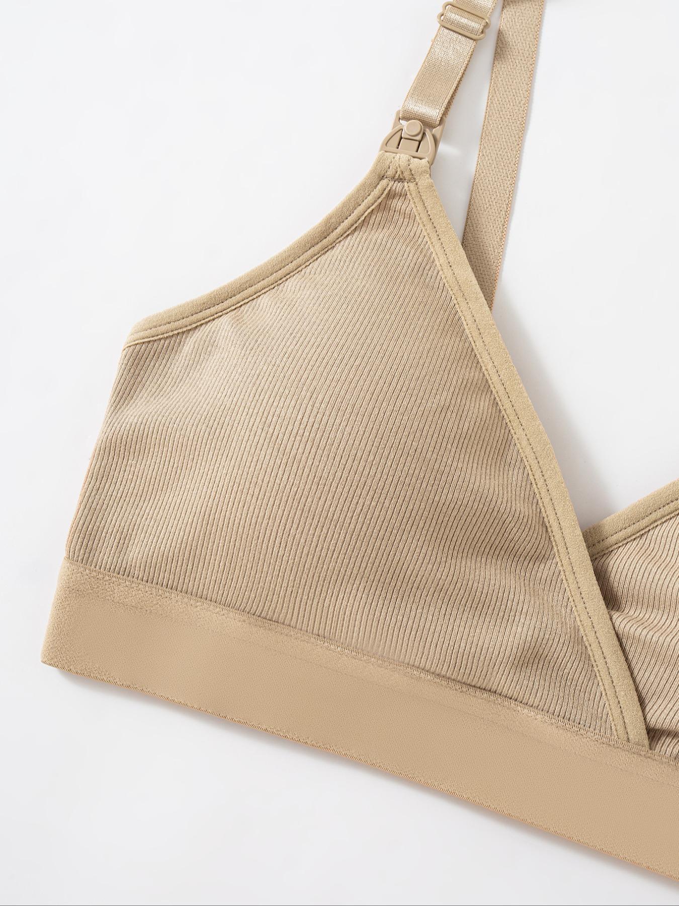 3 Pack Maternity Nursing Bras, Removable Pads, Soft Comfortable Breastfeeding Bra, Cross Feeding Design, Pregnancy Support, Maternity Solid Bra