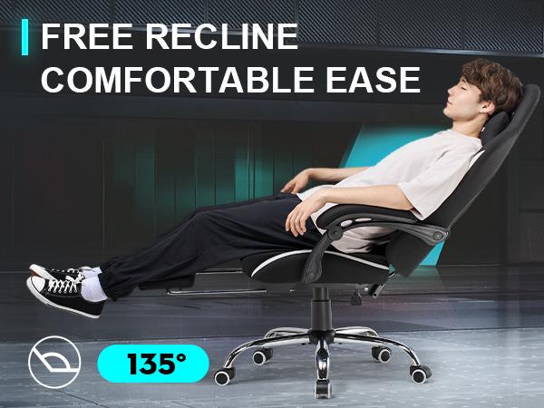 GTPLAYER Gaming Chair, Computer Chair with Bluetooth Speakers, High Back Ergonomic Office Chair Desk Chair with Lumbar Support, Height Adjustable Game Chair with Footrest 330LBS, Comfy Seat, Cool Chair