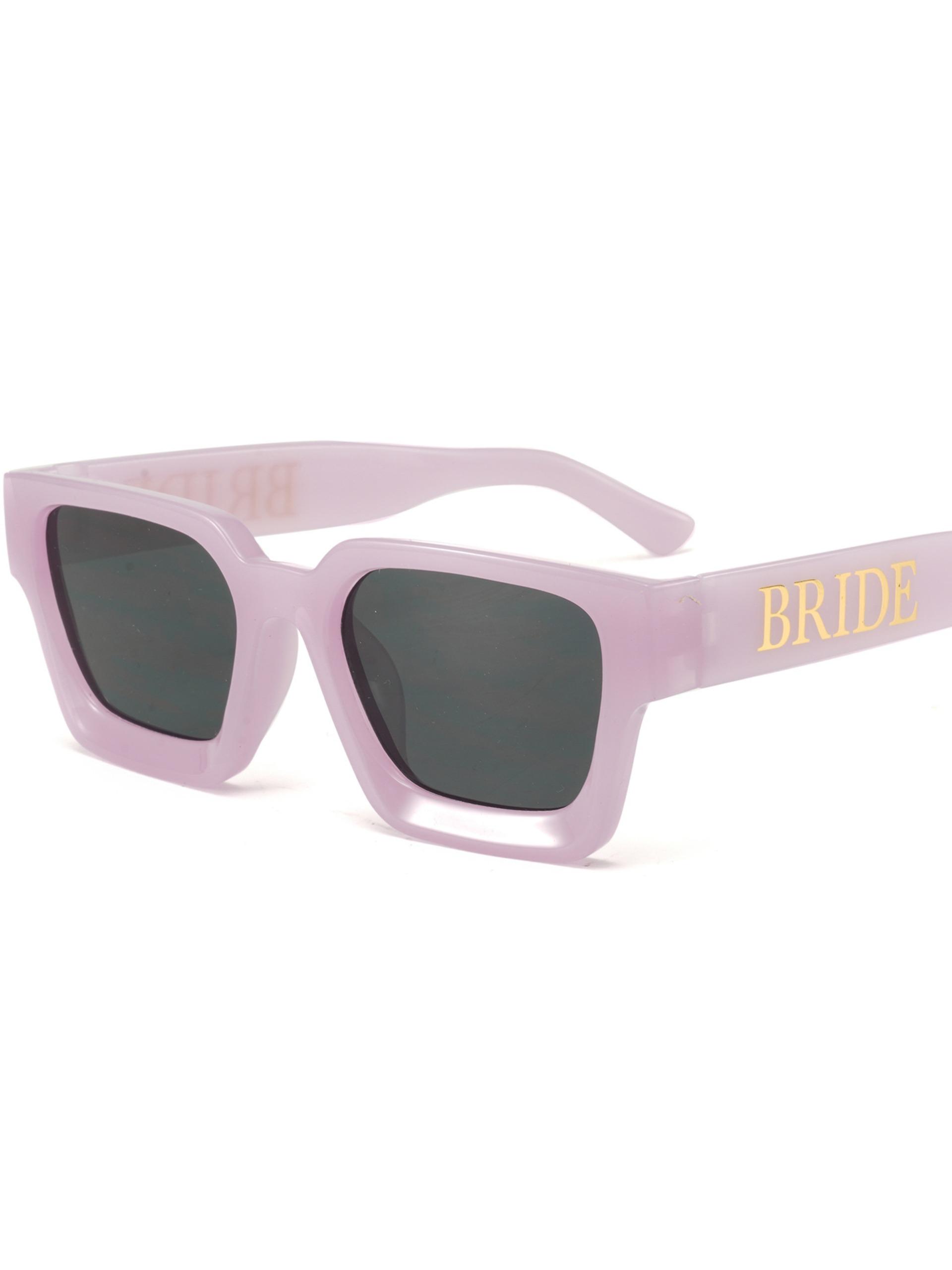 Women's Bride Sunglasses, Letter Design, Rectangular Small Frame, Multi-Color Options, Elegant Wedding Accessory, Party Style