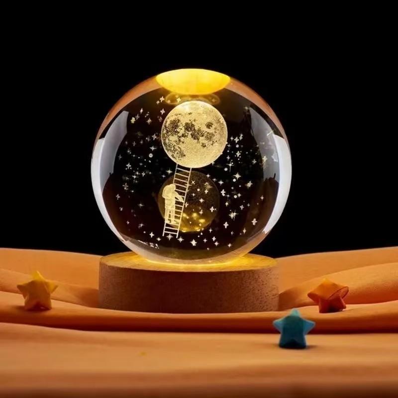 Crystal Ball Creative Ornament Desktop Decoration Toy, Couple Friend Birthday Gift, Organic Glass Material, No Ca Prop 65 Warning