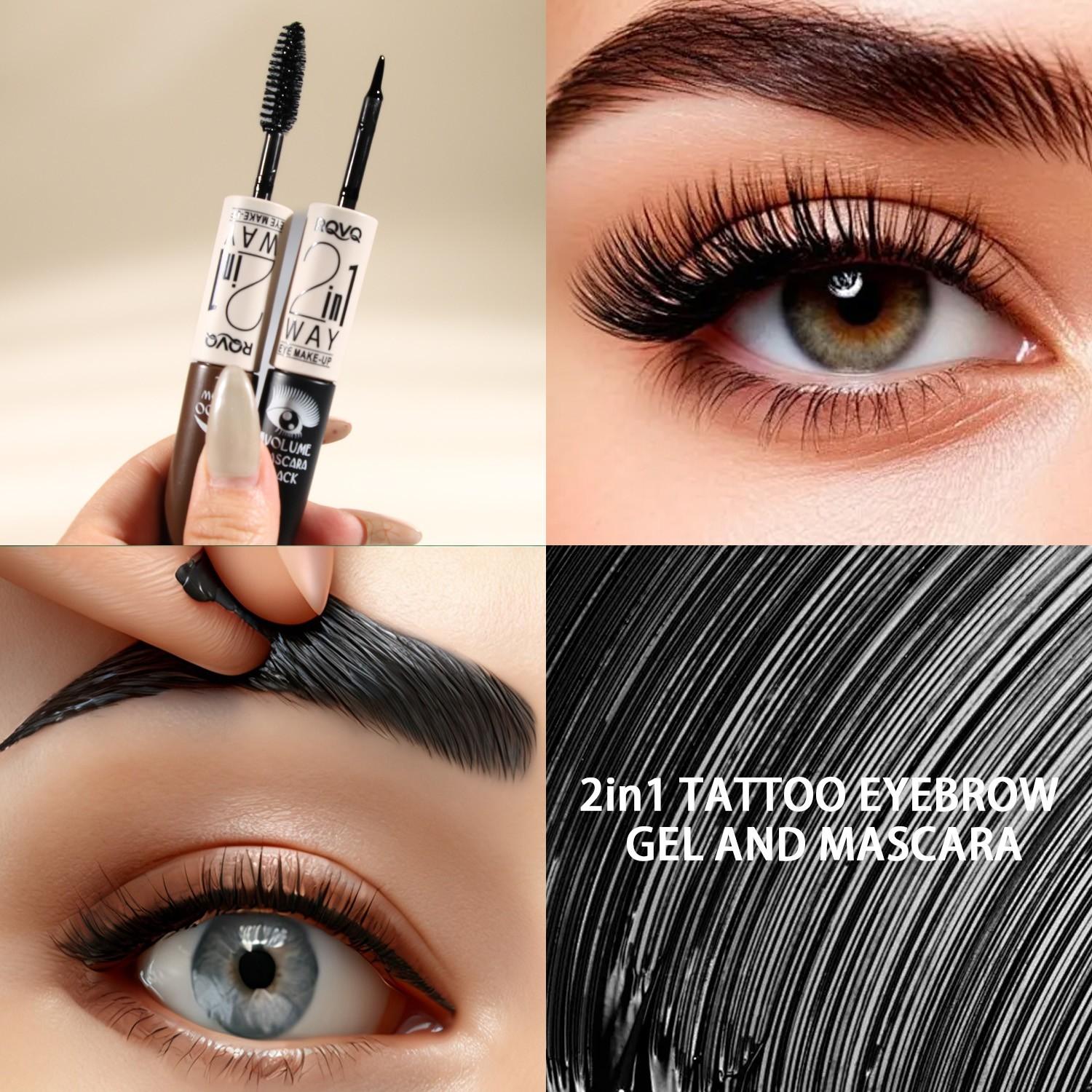 2-In-1 Brow and Mascara Balm, Long-Lasting 8h Makeup, Waterproof, Oil-Control, Natural Look, Perfect for Parties and Festivals