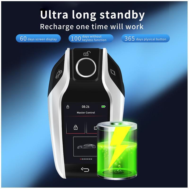 Joysync Smart Car Key LCD Screen with Remote Keyless Entry  2" HD Touchscreen 12 Languages Supported for Toyota Honda Nissan Car Trunk