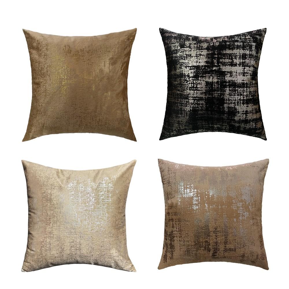 4pcs Pillow Covers Set, Silver Soft Modern Style, Home Sofa Chair Backrest Decorative Cushion Cover