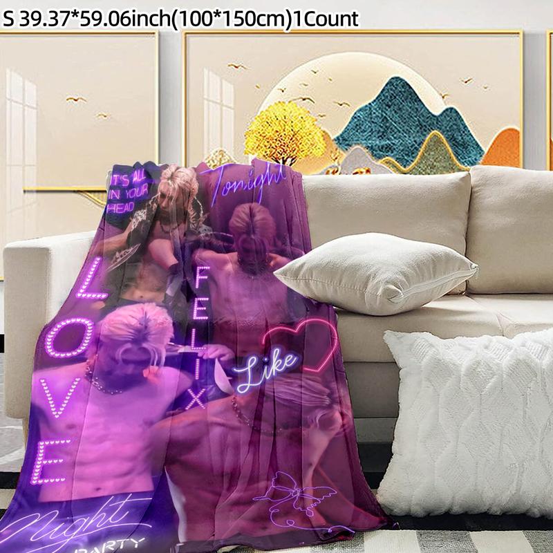 Neon Idol Felix Flannel Blanket, Soft Skin-Friendly Warmth, Perfect Gift for Fans, Home & Dorm Decor, Trendy Design
