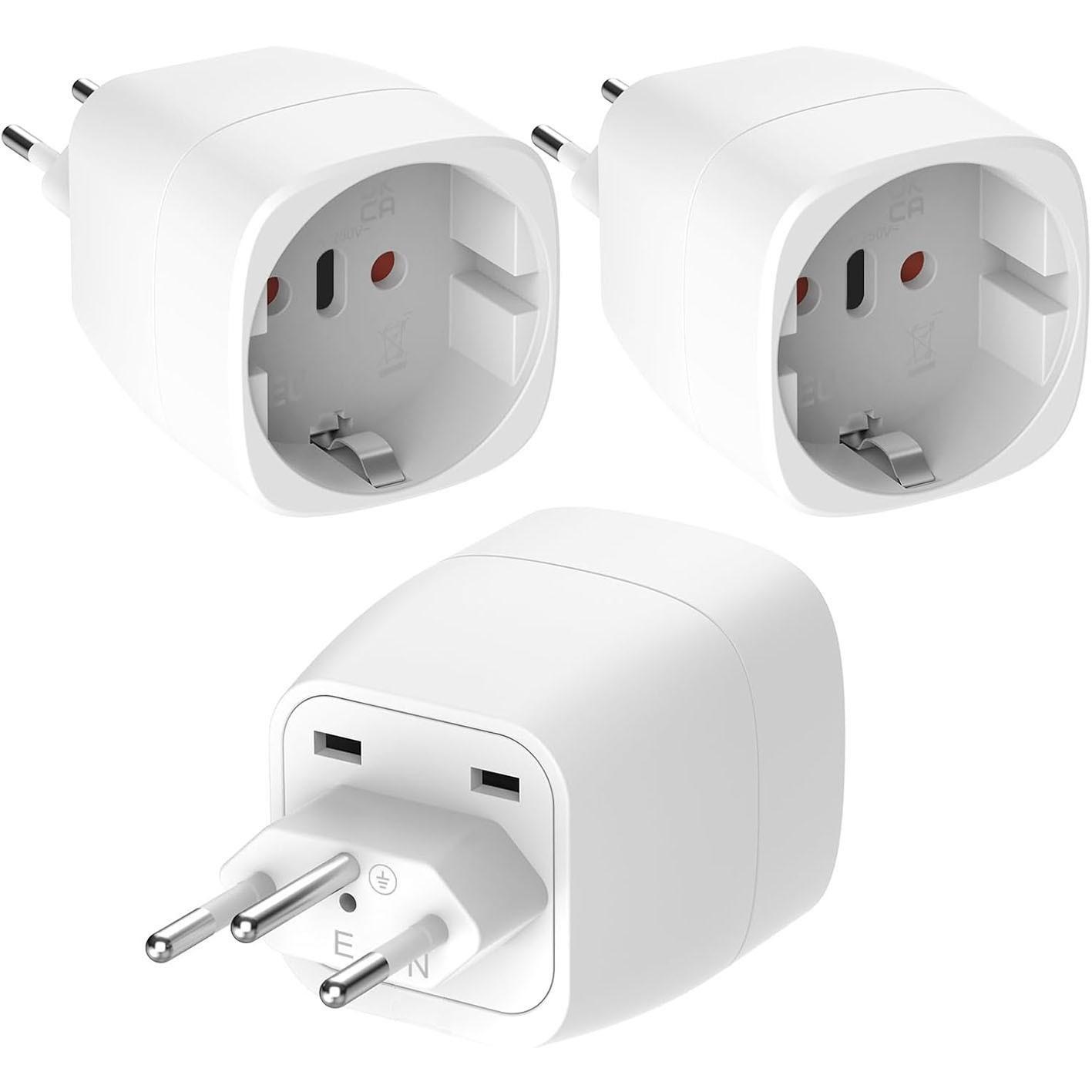 Travel Power Adapter Converter J-Type to E/f-Type, Compact Lightweight Design, Easy to Carry, Socket Adapter for Switzerland/madagascar/liechtenstein