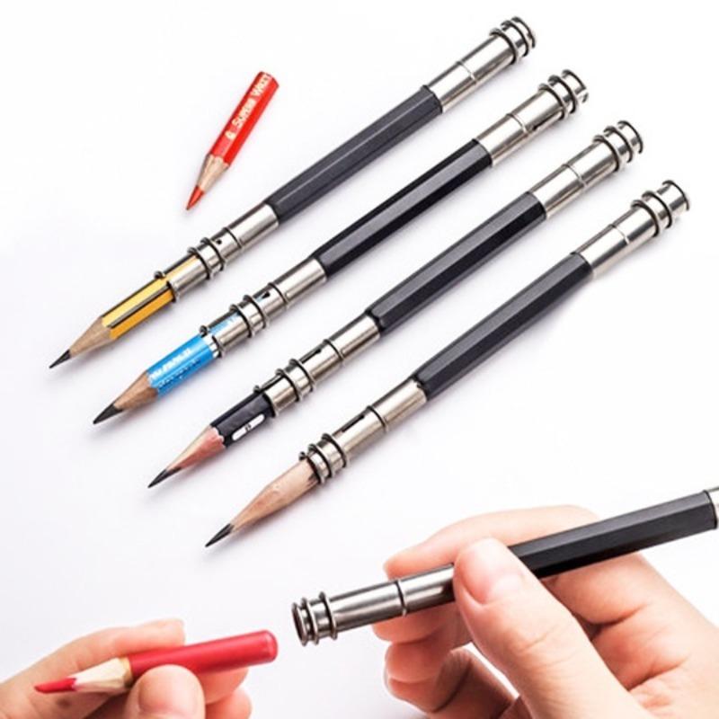 Adjustable Metal Pencil Extender Rod, Suitable for Artists, School, Office, Sketching, Art Creation, Writing, Dual Head Adjustable
