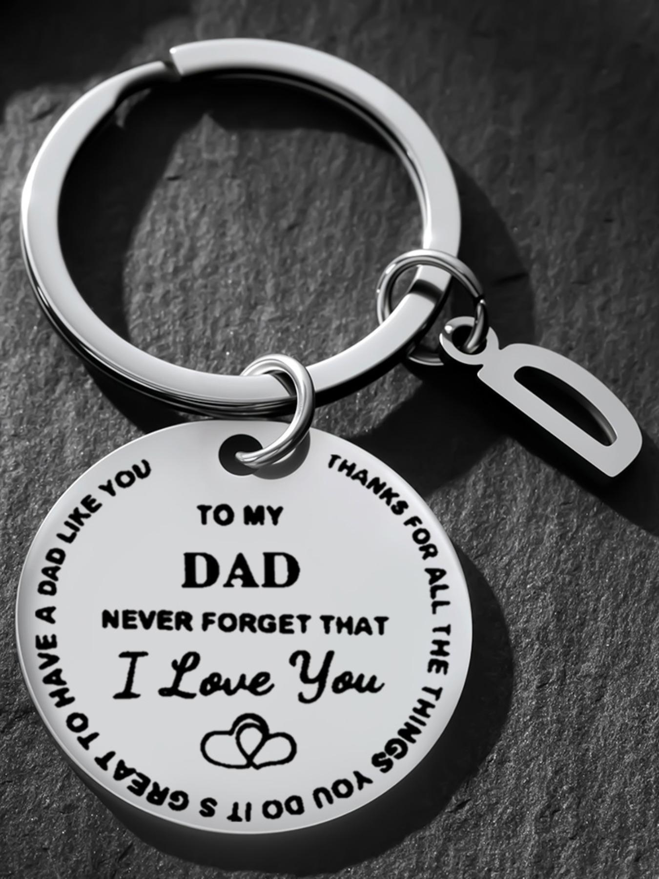 Engraved 'i Love You' Stainless Steel Keychain, Personalized Initial a Key Ring, Perfect Gift for Dad, Father's Day, Birthday, Christmas