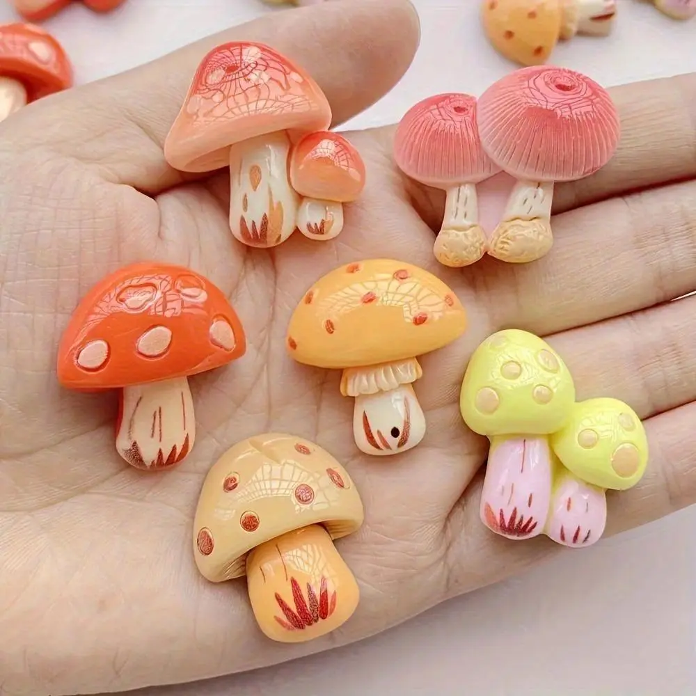 Cute Mushroom Fridge Magnets, 6 Pcs Set, Whimsical Decorative Magnetic Stickers for Whiteboards & Kitchen, Lightweight Room Decor, Holiday Gifts, Soft Shapes, Fridge Decor, Mushroom Shape, Metal, Multicolor, Thanksgiving