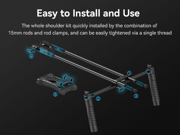 SMALLRIG Universal Basic Camera Shoulder Mount Kit for DSLR, Mirrorless, and Small Camera Shoulder Rig - 2896