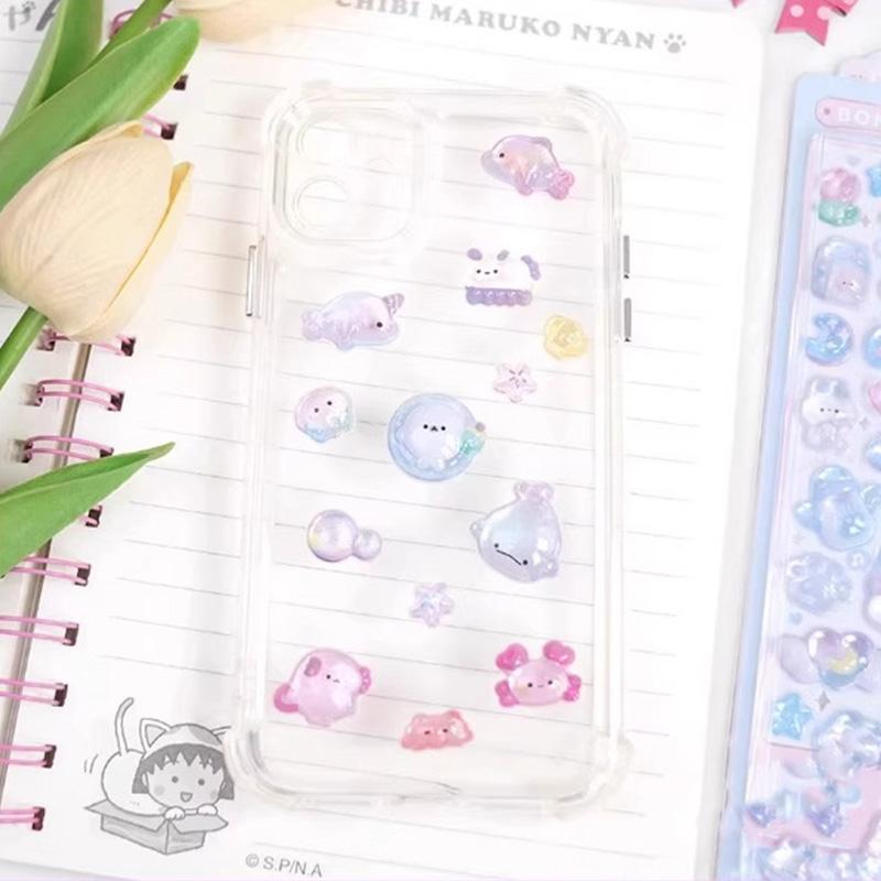 Creative 3D Crystal Bubble Stickers, Fun 3D Cartoon Decorative Stickers, DIY Phone Case Gift, Diary Notebook Calendar Hanging Decoration