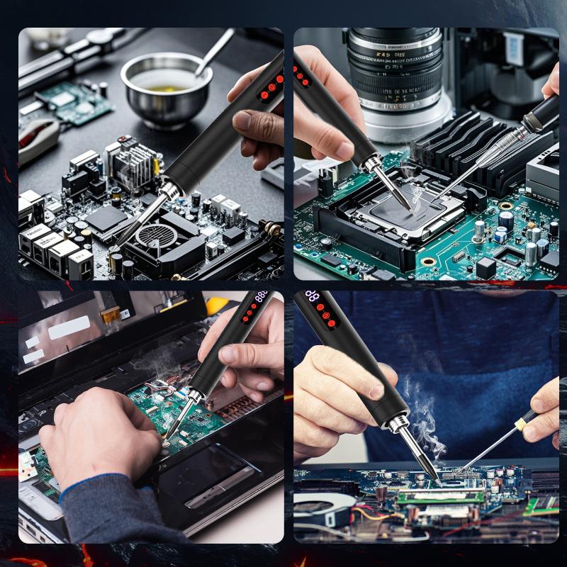 USB Digital Display Welding Tool, LCD Welder with Temperature Control Button, Ideal for Home Appliance Repair