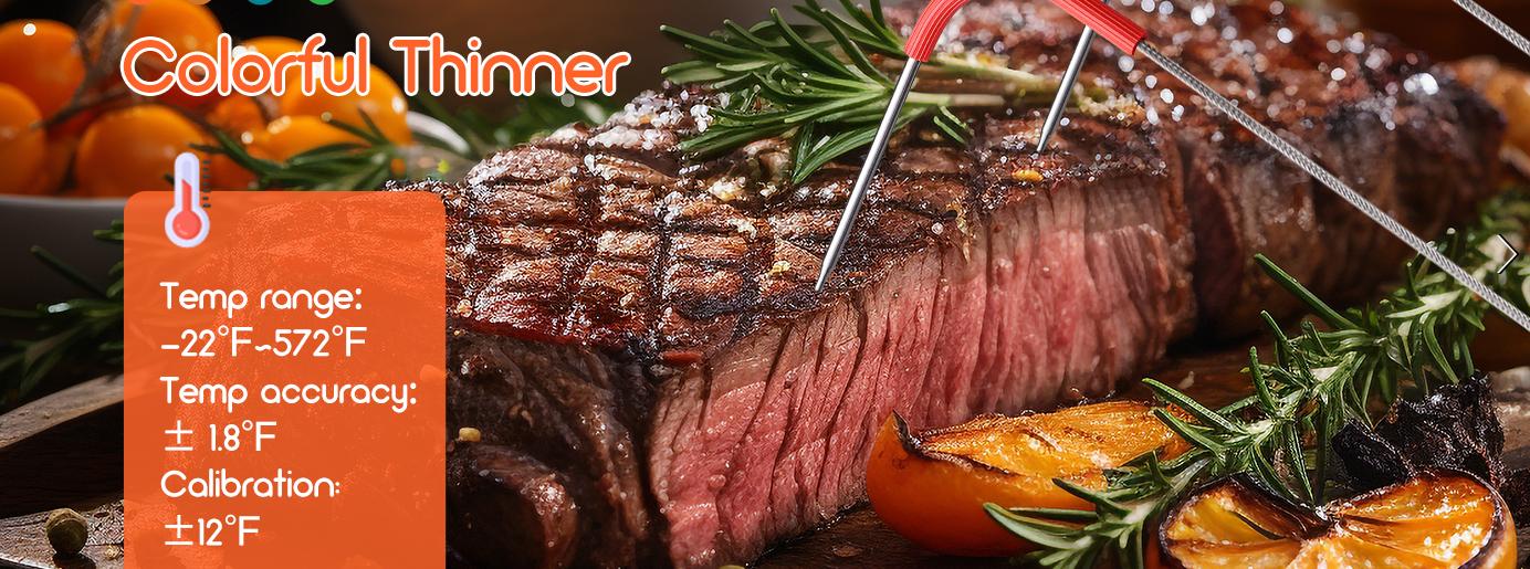 INKBIRD meat probe thermometer, wireless meat thermometer, 4-probe Bluetooth oven intelligent thermometer, suitable for grilling, frying, deep frying, cooking, with APP timer, kitchen utensils