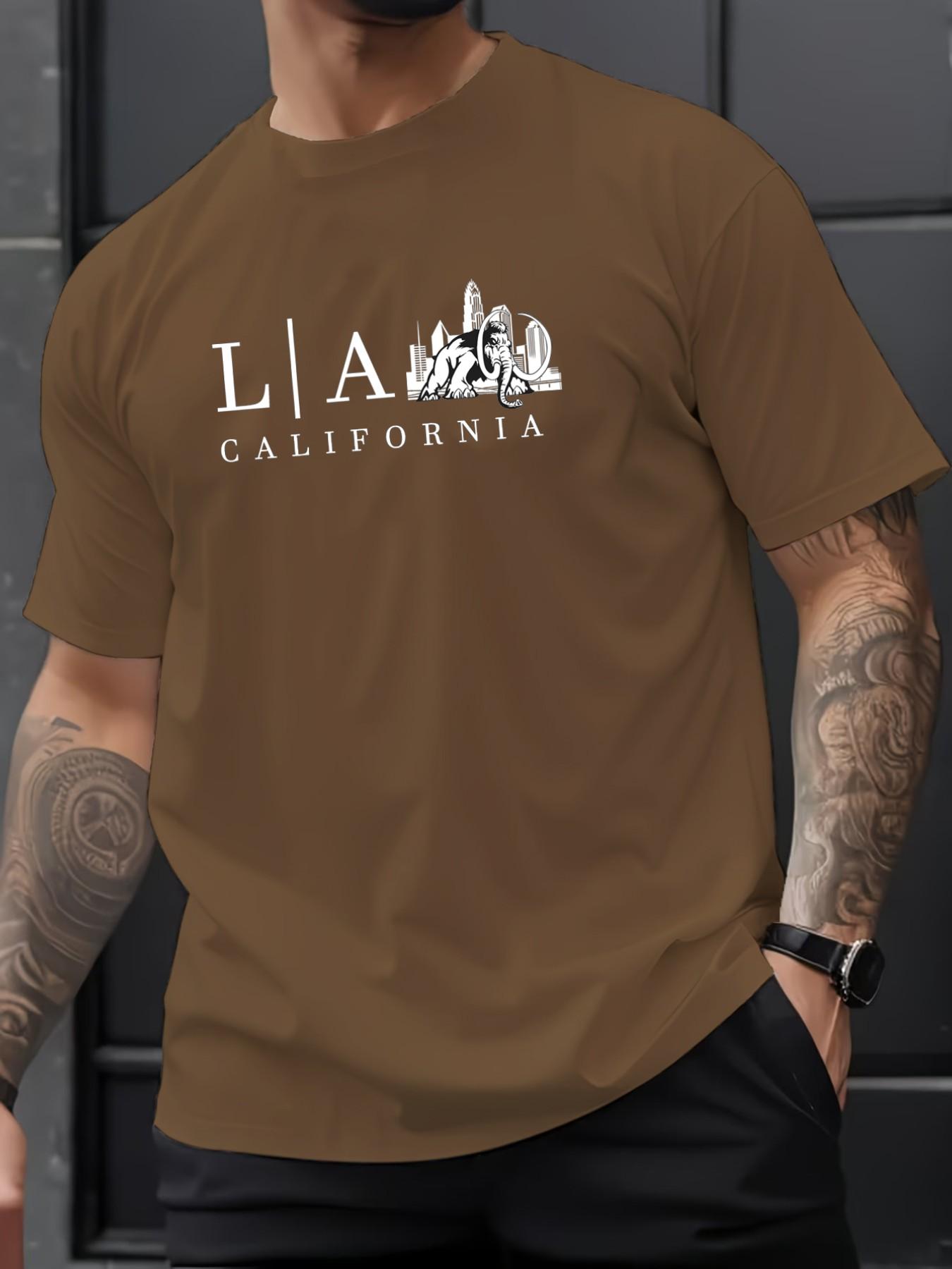 Men's Summer Micro-Stretch Comfort Round Neck Printed T-Shirt, Fashionable Trendy Wear, Best Choice for Men, Casual Stylish Tee