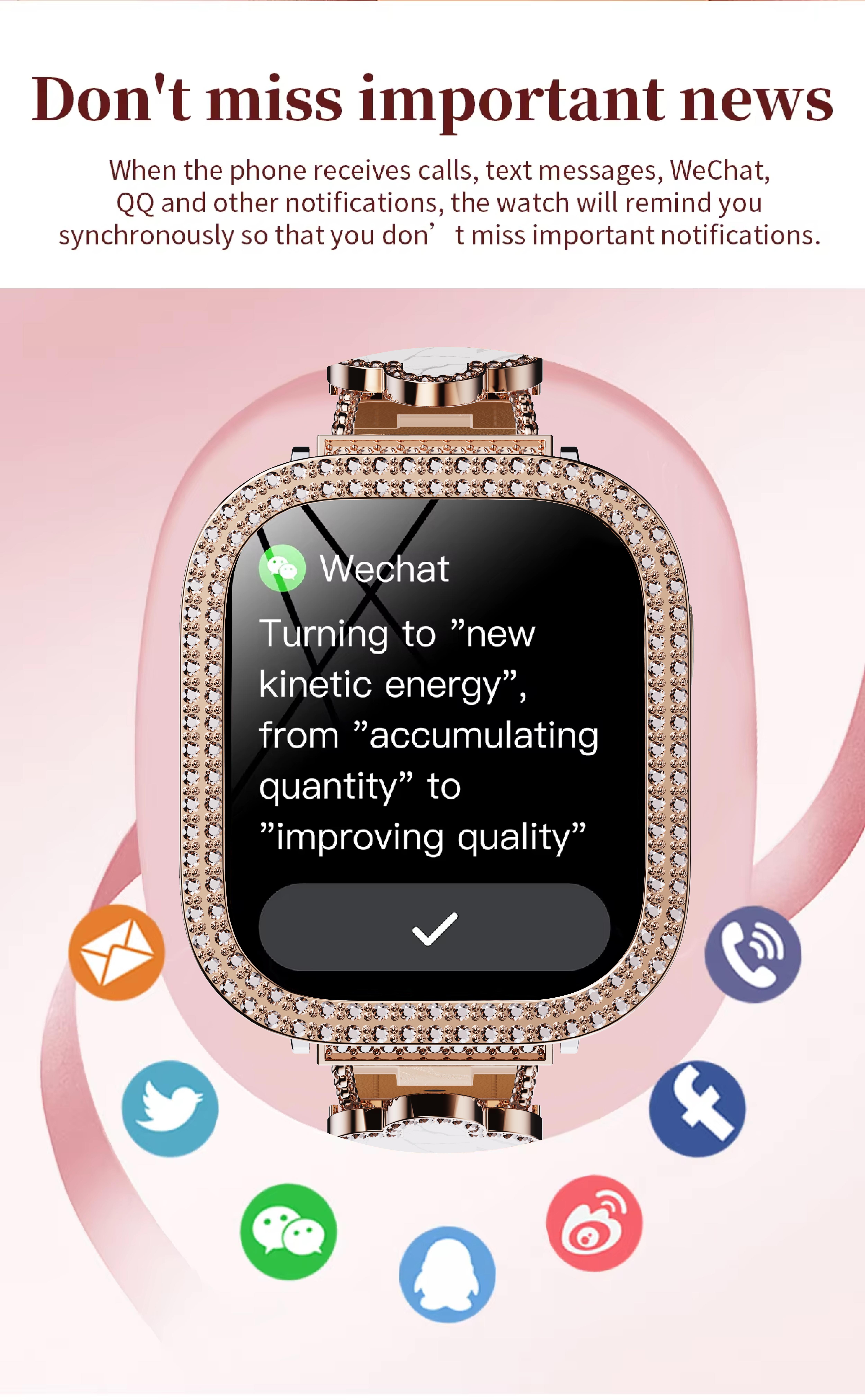 2026 Fashion Diamonds Smart Watch, Perfect Valentine's Day Gift for Men Women, Touch Screen Fitness Watch with DIY Dial, Answer/Make Call/Message, 100+ Sport Modes, Activity Tracker for iPhone Android, Royal Gold