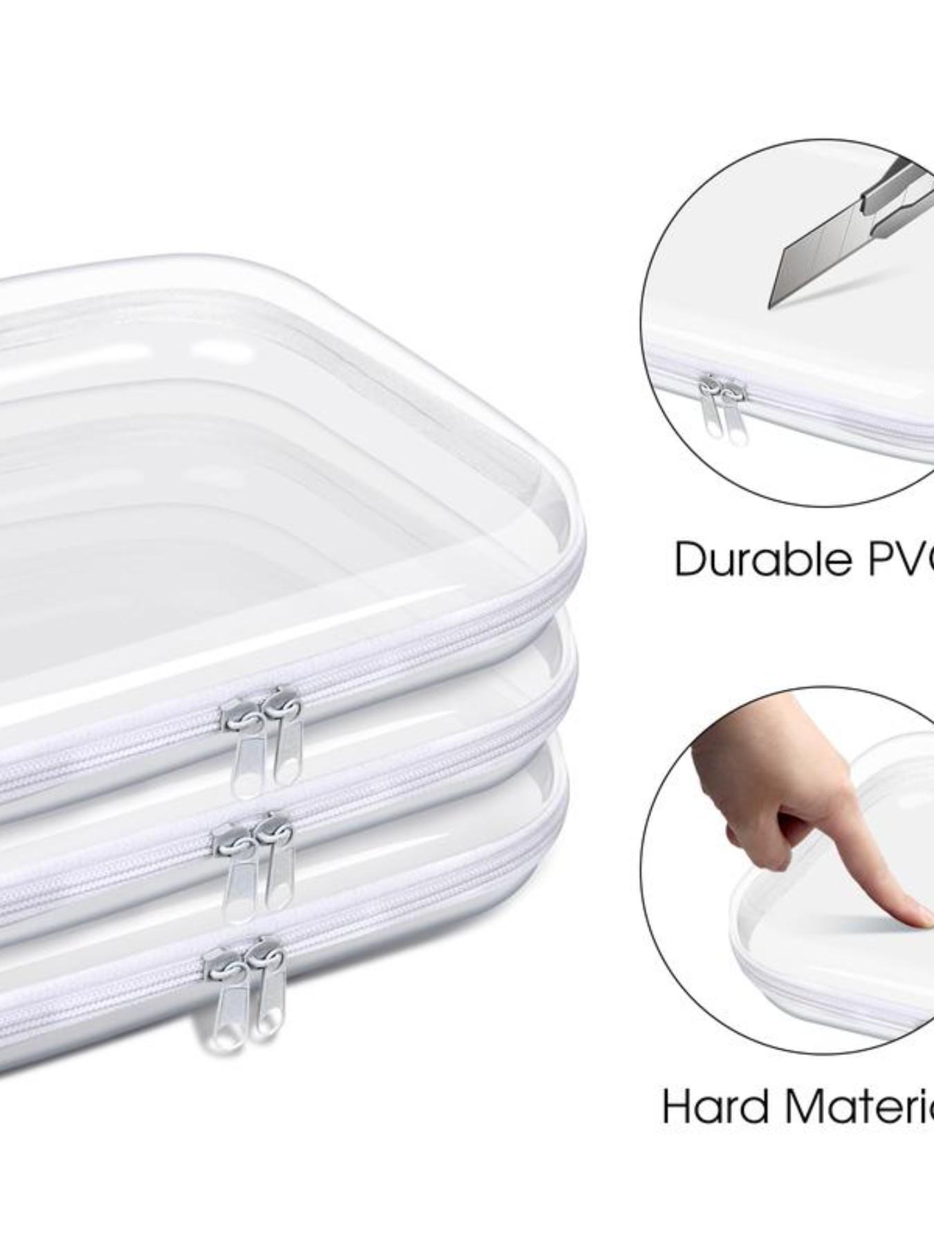 Advanced Transparent Hard Shell Zipper Case Set, 4-Piece PVC Storage Box, Portable Travel Organizer for Tools and Small Items