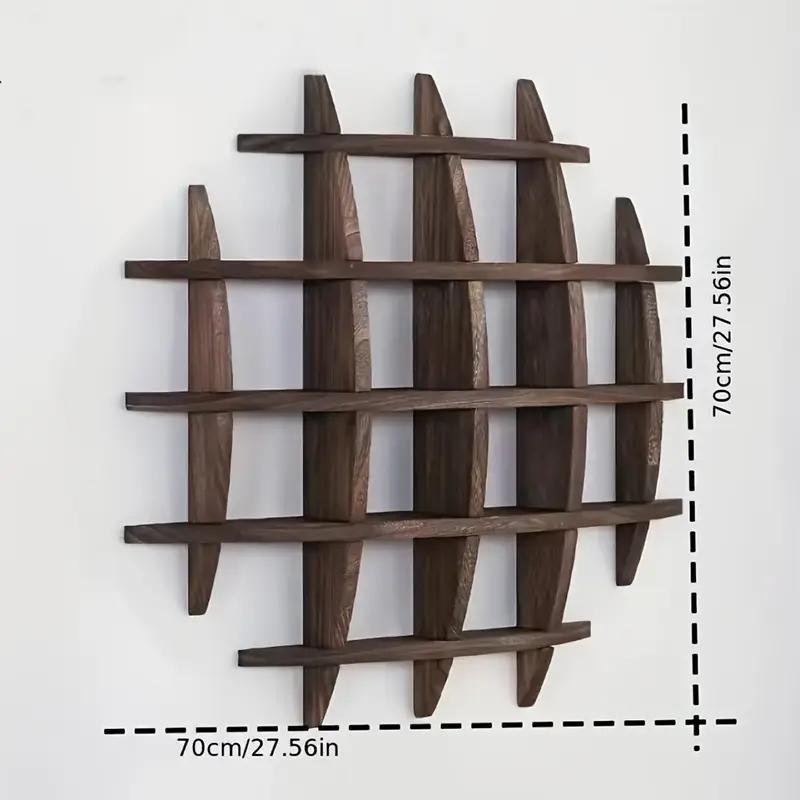 Solid Wood Chinese Tea Cup Holder, Wall Mounted Teapot Display Stand, Wall Decoration Teaware Shelf Storage Rack for Living Room Kitchen Office Commercial